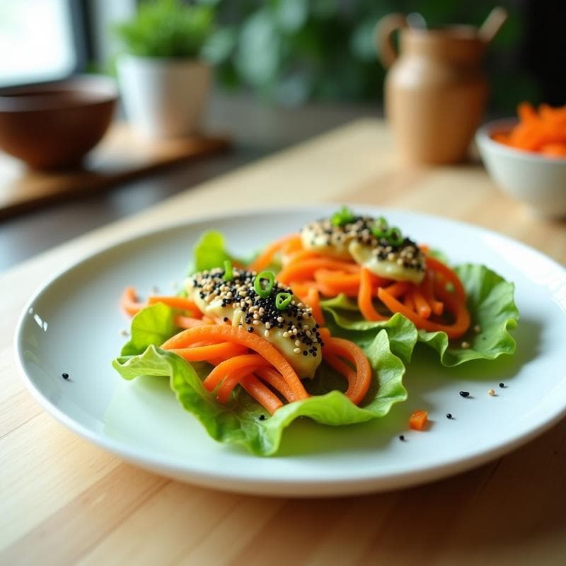 Sushi de Aguacate y Zanahoria Marinada con Vinagreta de Sésamo: Receta Vegana y Crudivegana