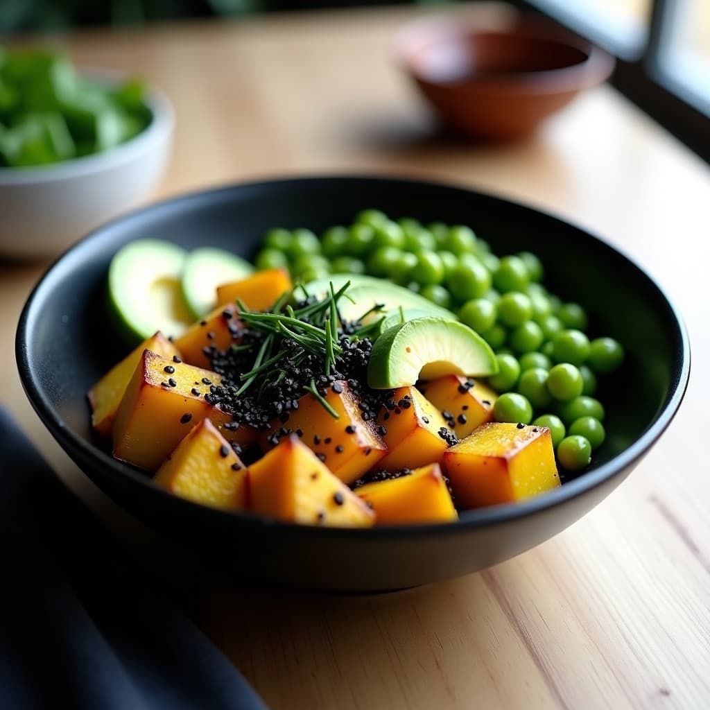 Sushi Bowl de Aguacate, Edamame y Zapallo italiano: Receta Japonesa Sin Arroz y Keto