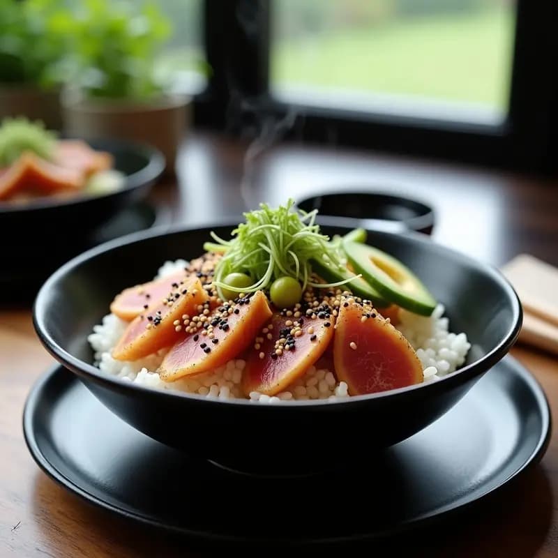 Sushi Bowl con Atún Sellado y Aguacate: Receta Japonesa en Bowl Sin Enrollar