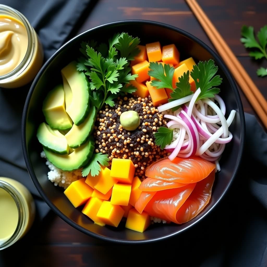 Sushi Bowl de Mango y Aguacate: Receta Fusion Sin Arroz y Alta en Omega-3
