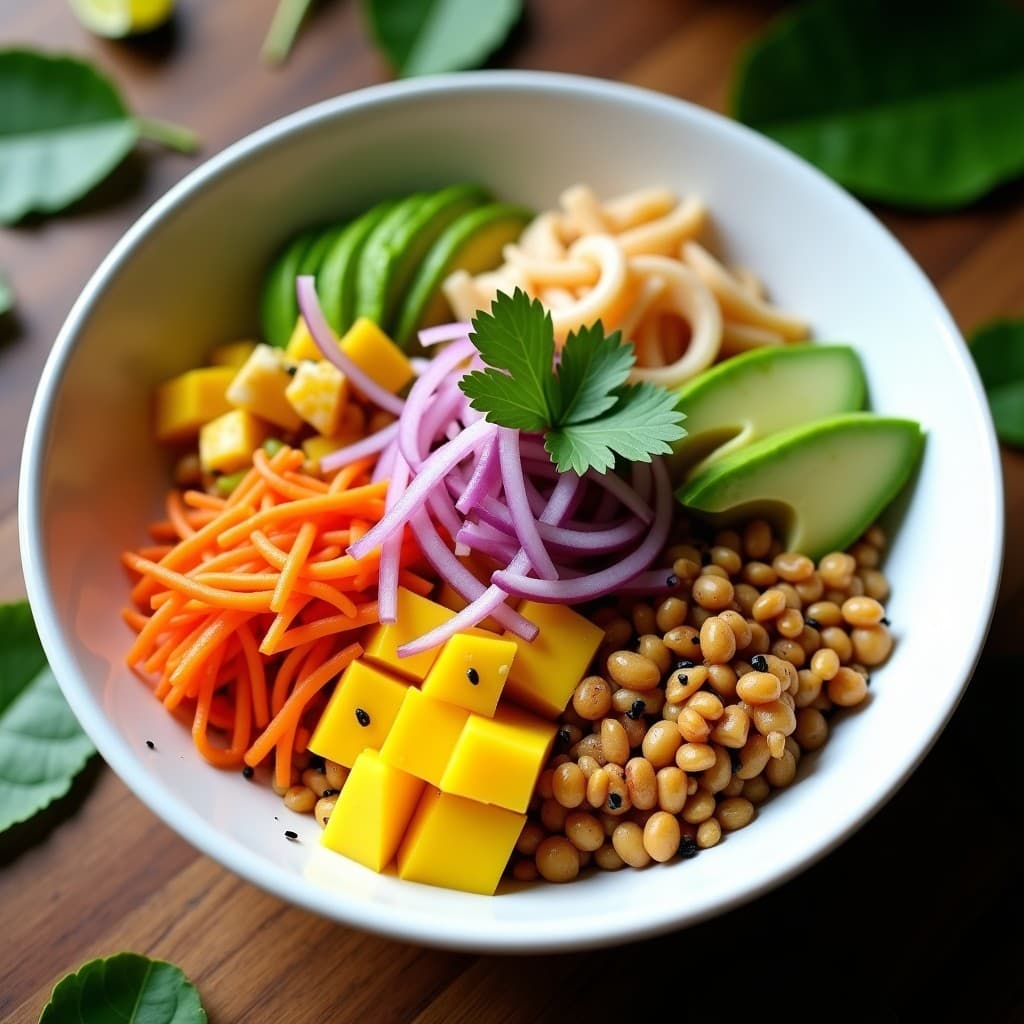 Sushi Bowl de Mango y Pachira: Receta Brasilera con Vinagreta de Maracuyá en 15 Minutos