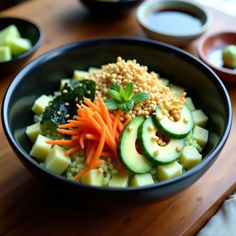 Sushi Bowl de Mangú y Aguacate: Receta Dominicana Fusion con Toque Japonés