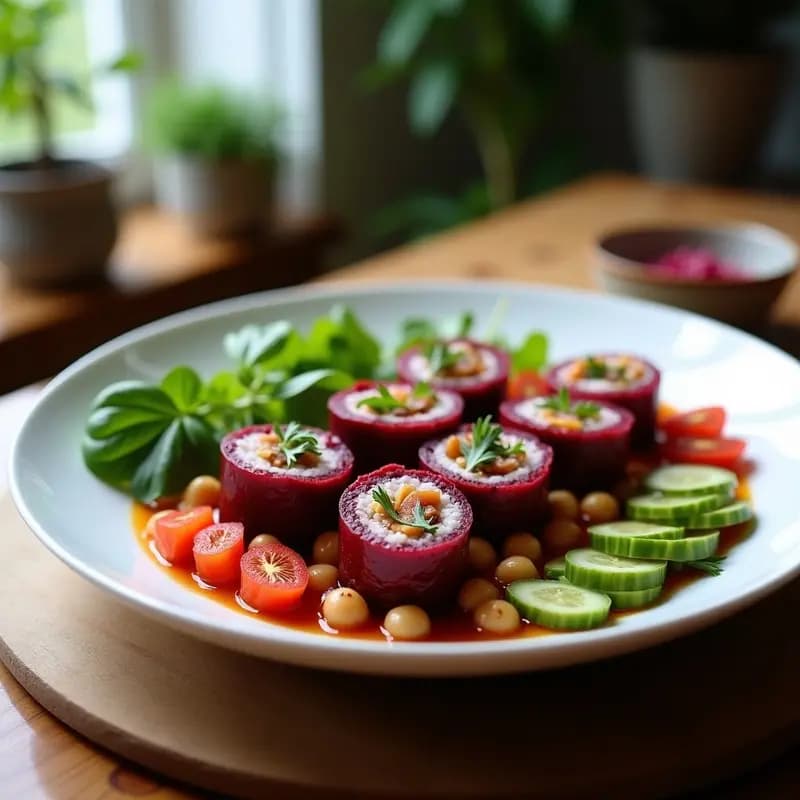 Sushi Bowl de Remolacha y Garbanzos: Receta Vegana Japonesa con Toque Mediterráneo