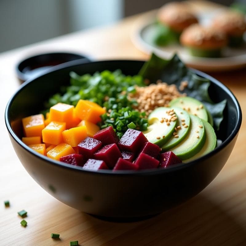 Sushi Bowl de Remolacha y Queso de Anacardos: Receta Vegana con Toque Umami en 20 Minutos
