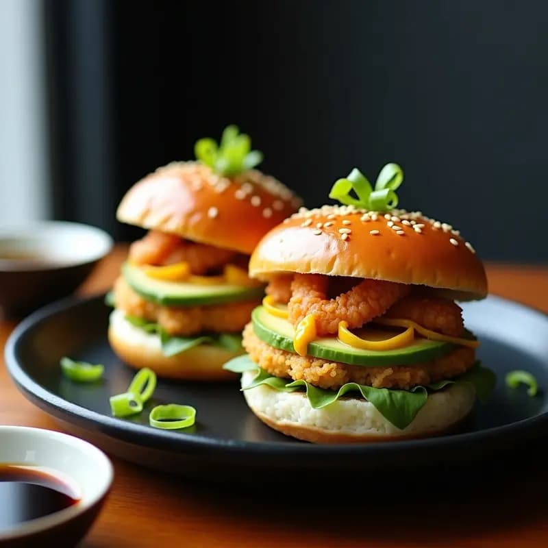 Sushi Burger de Aguacate y Tempura de Camarón: Receta Japonesa Fusión para Impresionar