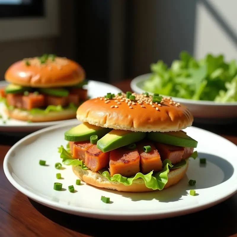 Sushi Burger de Atún y Aguacate: Receta Japonesa Innovadora con Toque Occidental