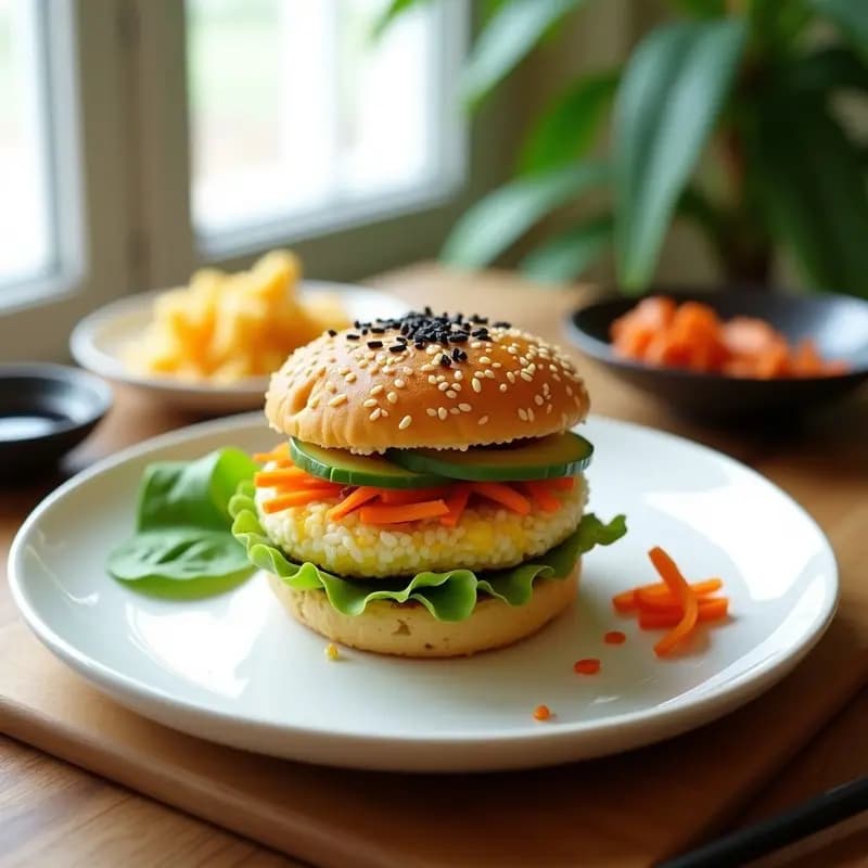 Sushi Burger con Pan de Arroz y Aguacate: Receta Japonesa Innovadora Sin Gluten