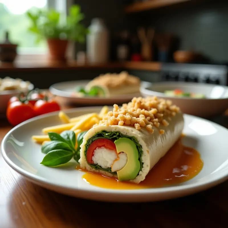 Sushi Burrito completo con aguacate y topping crujiente: Receta fusion japonesa-mexicana fácil en casa
