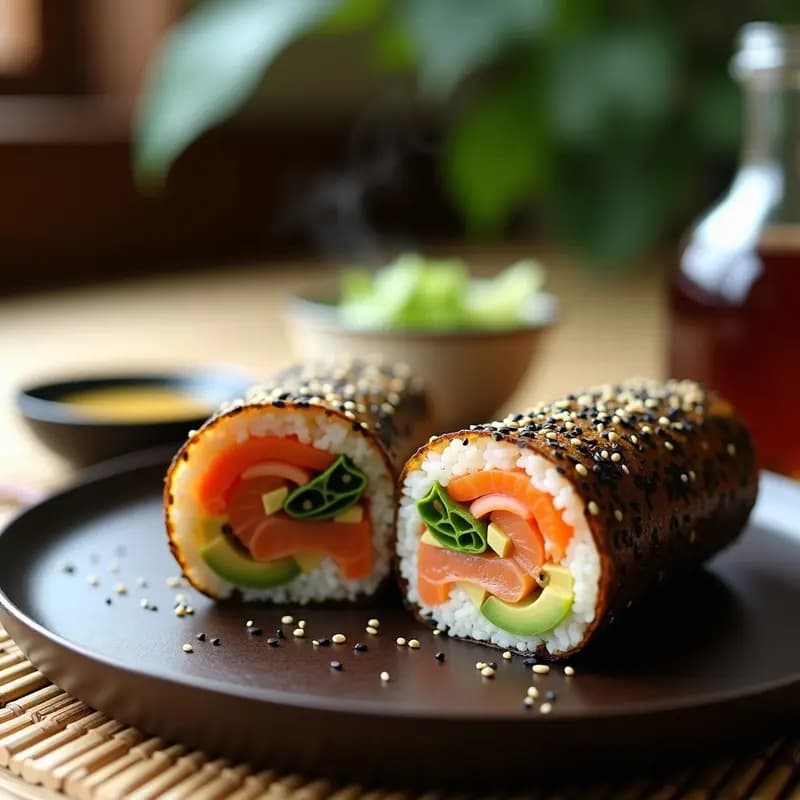Sushi Burrito de Aguacate y Salmón Ahumado: Receta Japonesa Innovadora para Llevar