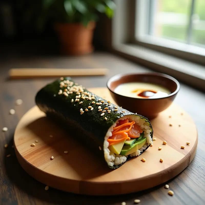 Sushi Burrito con Arroz Salvaje y Salmón Ahumado: Receta Japonesa-Mexicana en Airfryer