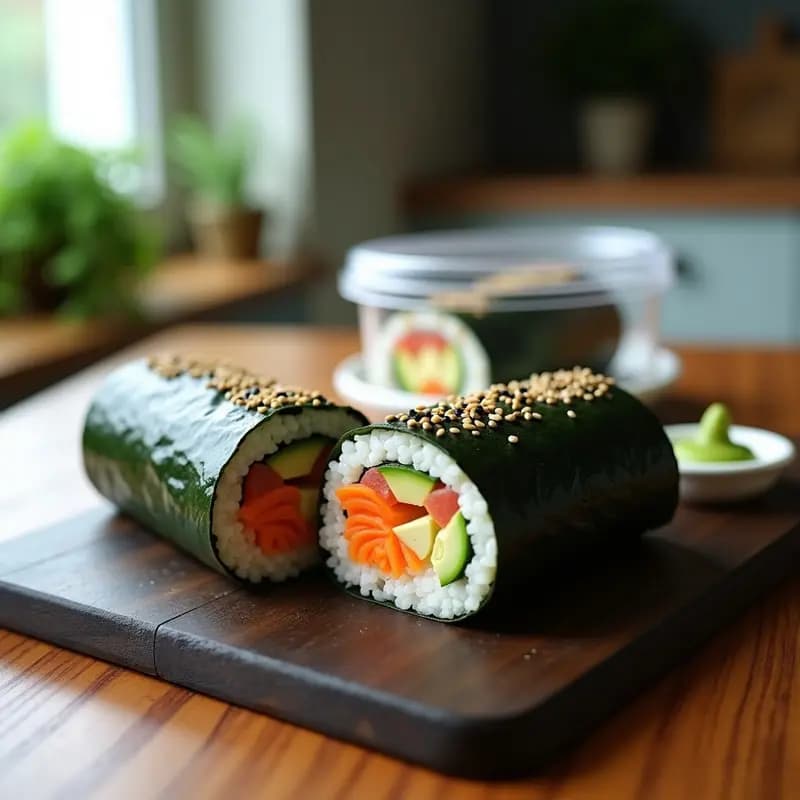Sushi Burrito Japonés con Aguacate y Salmón: Receta Fusion para Llevar en Tupper