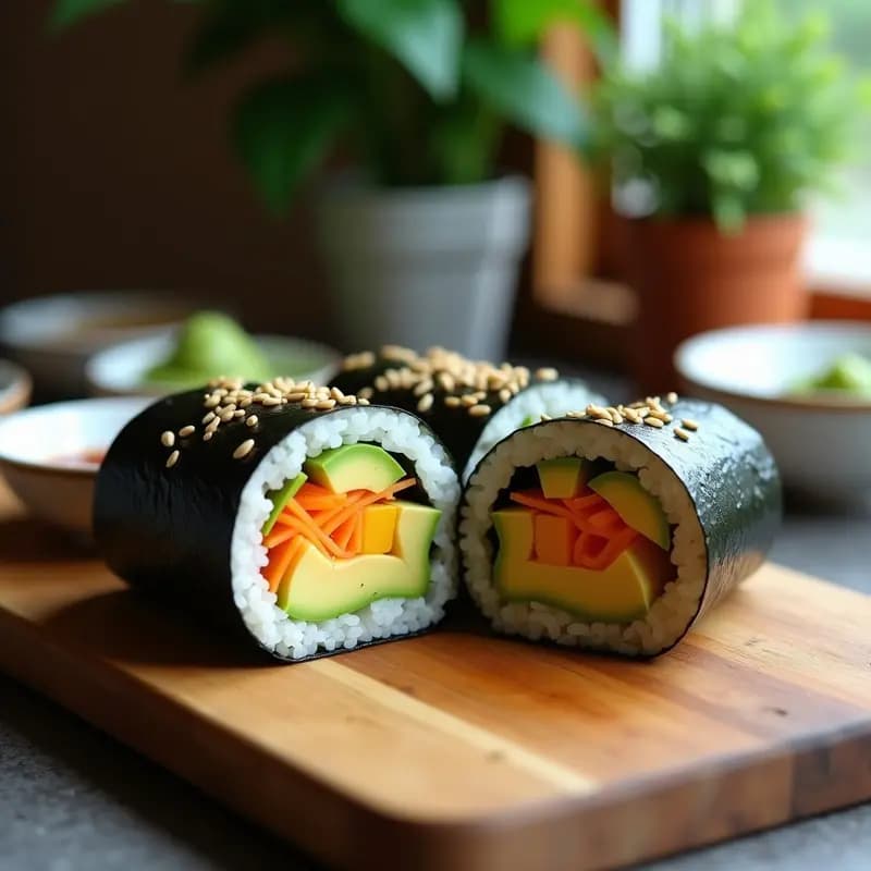 Sushi Burrito Japonés: Receta Fusion con Aguacate y Manga en Wrap de Algas