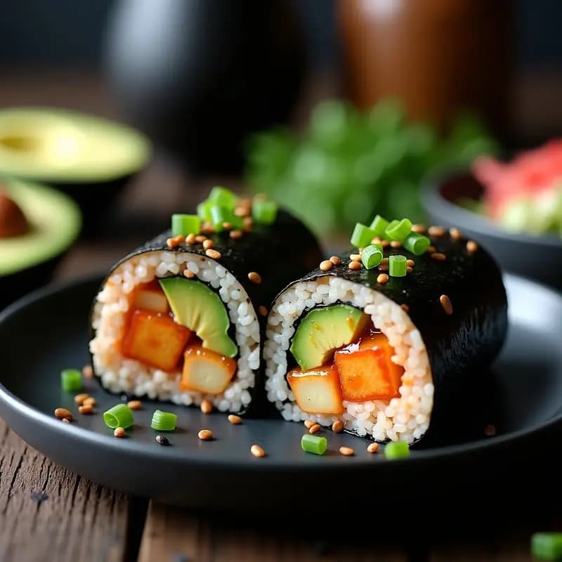 Sushi Burrito con Arroz de Kimchi y Aguacate: Fusión Japonesa-Mexicana para Llevar