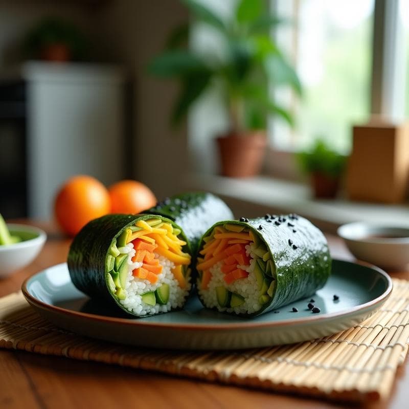 Sushi Burrito de Mango y Aguacate: Receta Fusion Vegana con Algas Nori
