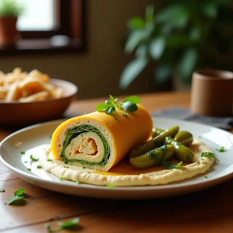 Sushi Burrito Mediterráneo: Roll de Aguacate, Hummus y Pimientos Asados Sin Arroz