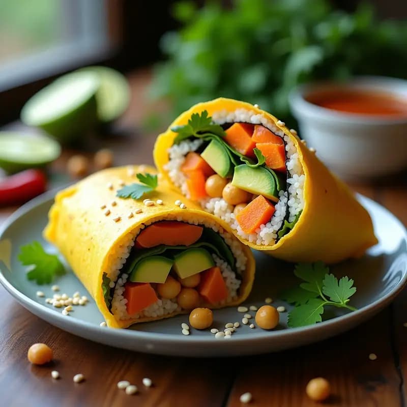 Sushi Burrito Mejicano con Mango y Chipotle: Receta Fusion Alta en Proteína y Sin Gluten