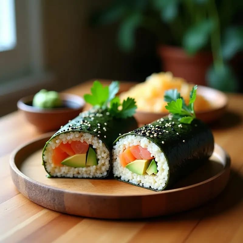 Sushi Burrito de Quinoa y Salmón Ahumado: Receta Fusion Baja en Carbohidratos