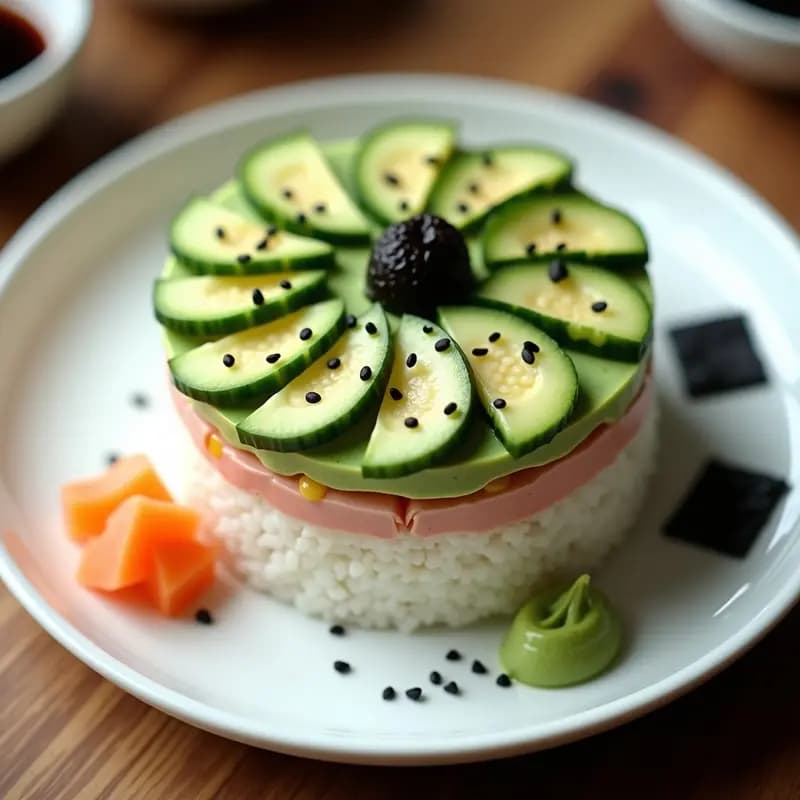 Sushi Cake de Aguacate y Cangrejo: Receta Japonesa Moderna Sin Cocinar
