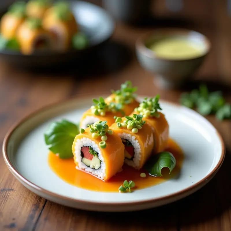 Sushi de Coliflor con Aguacate y Pimiento: Rollo Vegano Bajo en Carbohidratos