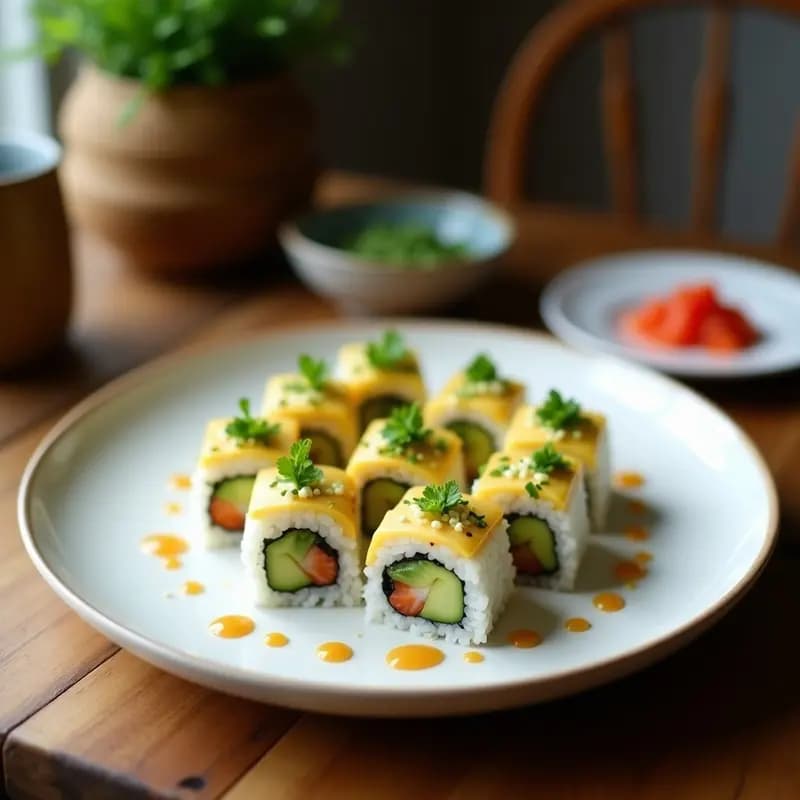 Sushi de Coliflor y Aguacate: Roll Vegano Sin Arroz con Toque Japón