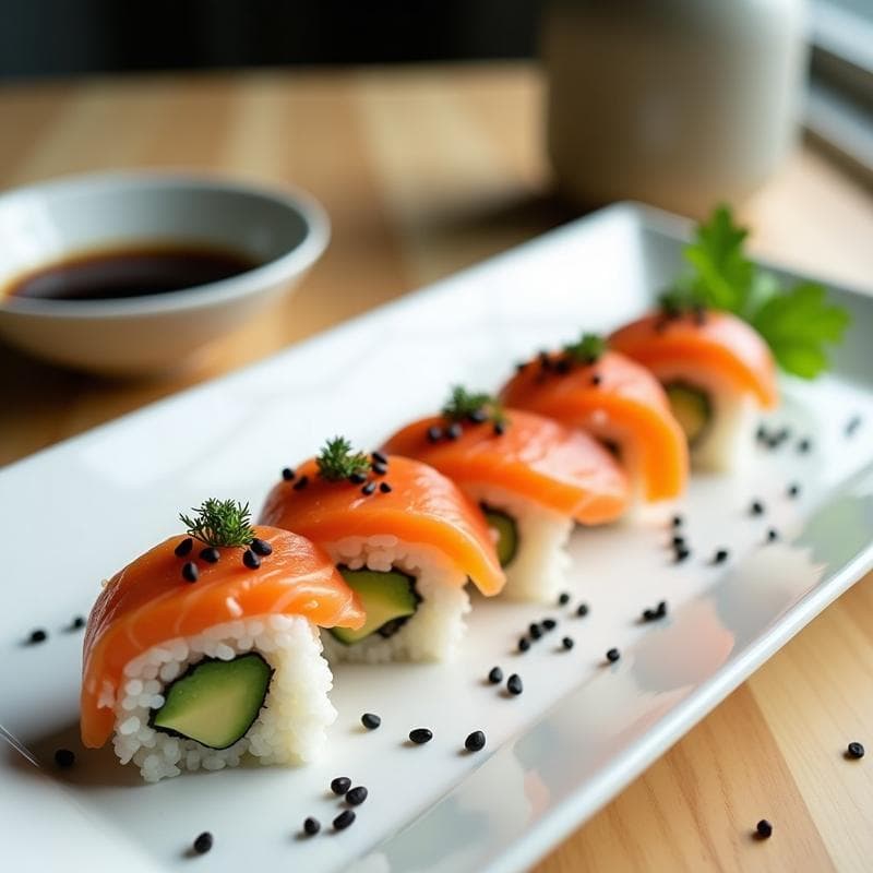Sushi de Coliflor y Salmón Ahumado: Receta Japonesa Baja en Carbohidratos y Sin Arroz