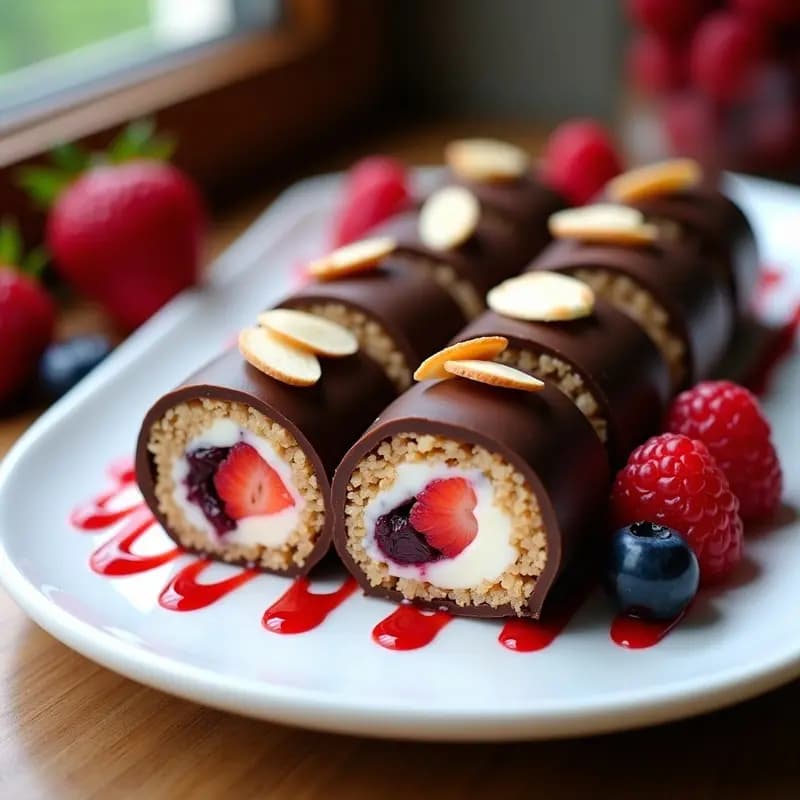 Sushi de Chocolate y Frutas Rojas: Rollitos dulces para engatusar el paladar