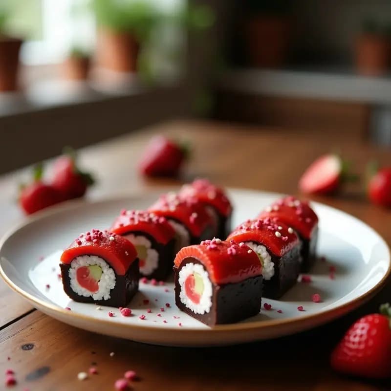 Sushi de Fresa y Chocolate Negro: Receta Japonesa Dulce para San Valentín