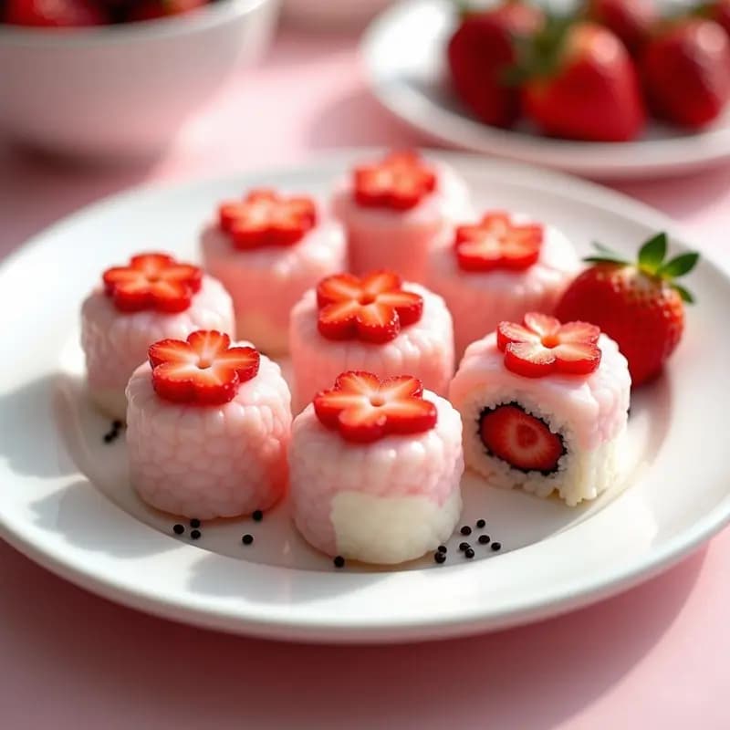 Sushi de Fresa y Mochi: Receta Japonesa Dulce y Colorida para Sorprender