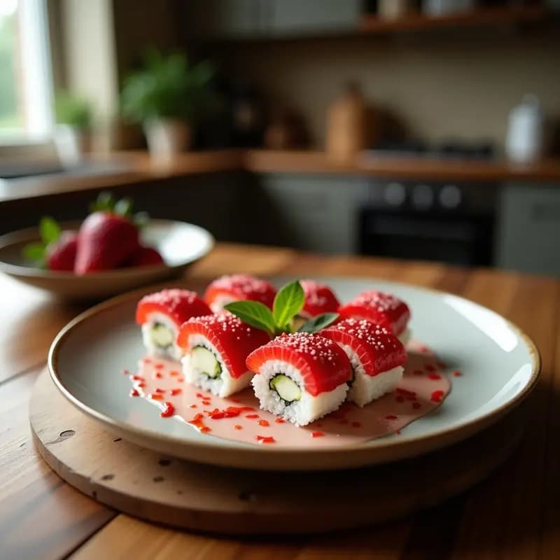 Sushi de Fresas y Queso de Cabra: Receta Japonesa Dulce para San Valentín