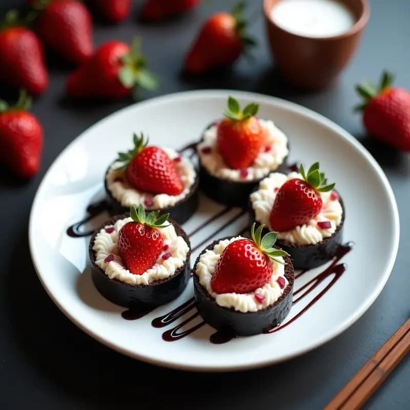 Sushi de Galleta Oreos y Fresas: Postre Japonés-Inspirado Sin Horno en 10 Minutos
