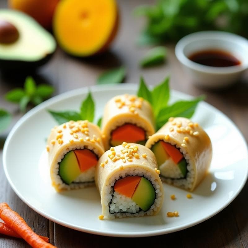 Sushi de Mango y Aguacate con Rice Paper: Receta Sin Arroz y Baja en Calorías