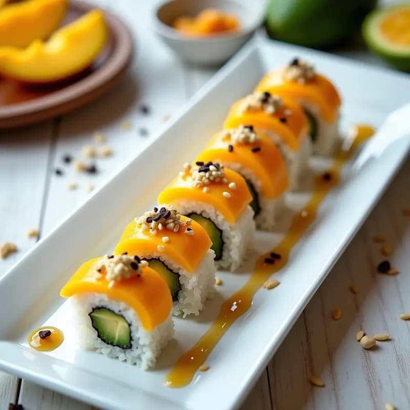 Sushi de Mango y Queso Azul: Receta Dulce-Salada que Desafía los Sentidos