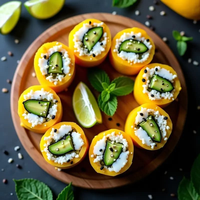 Sushi de Mango y Queso de Cabra: Receta Viral Sin Arroz con Vinagreta de Lima