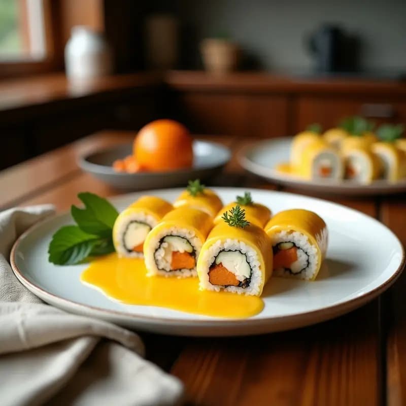 Sushi de Mango y Queso Crema: Rollitos Dulces y Cremosos para Sorprender