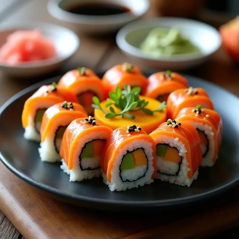 Sushi de Mango y Salmón Ahumado: Receta Japonesa Fresca y Sin Complicaciones para Principiantes