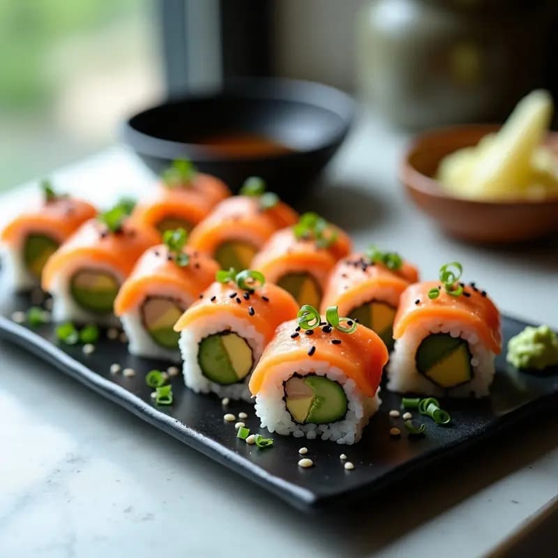 Sushi de Mangostán y Salmón Ahumado: Receta Fusion Tropical con Toque Japonés en 30 Minutos