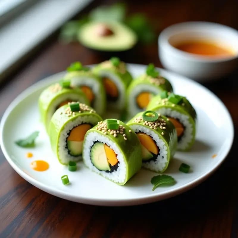 Sushi de Mangostino y Aguacate: Receta Tailandesa Dulce y Salada