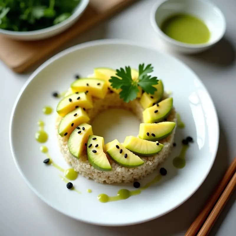 Sushi de Piña y Aguacate con Vinagreta de Wasabi: Receta Hawaiana Vegana y Fresca