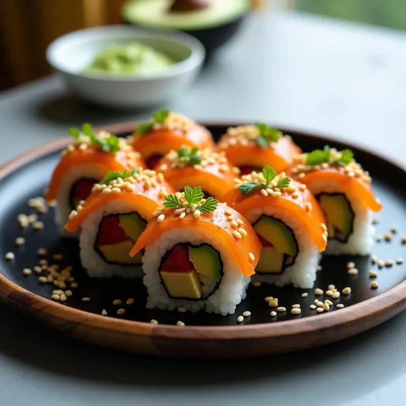 Sushi de Piña y Tofu Ahumado: Receta Hawaiana Vegana con Toque Umami en 25 Minutos