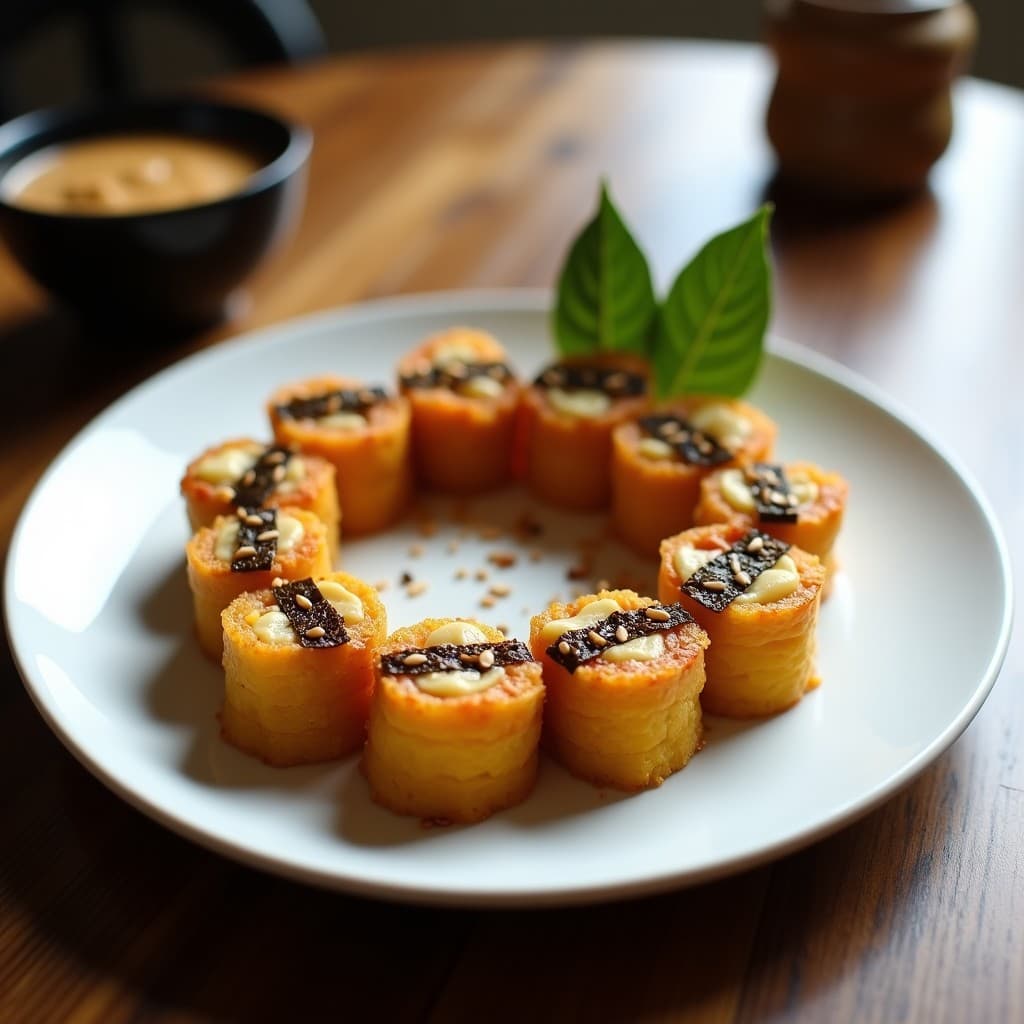 Sushi de Plátano Macho y Cacahuete: Receta Vegana Crujiente en Airfryer