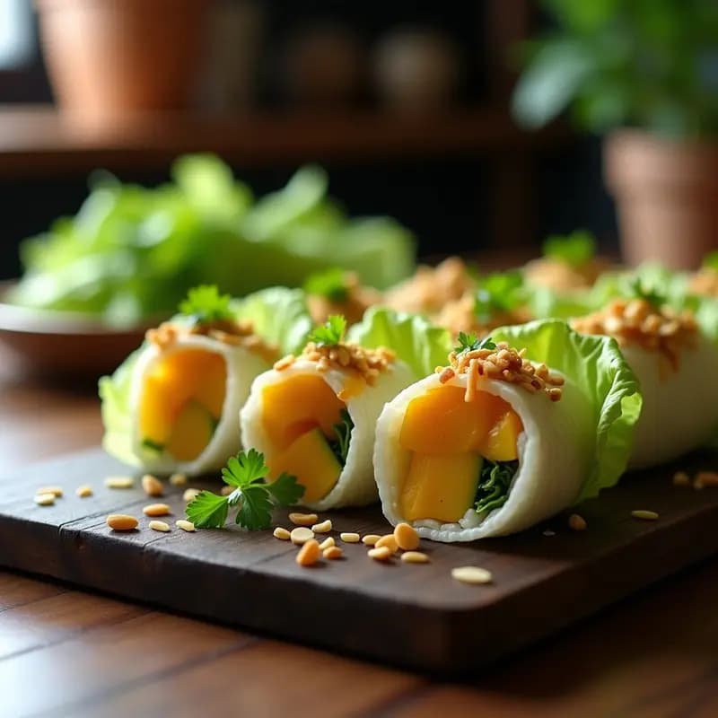 Sushi de Plátano Macho y Mango: Rollos Tailandeses Veganos con Toque Dulce y Ácido