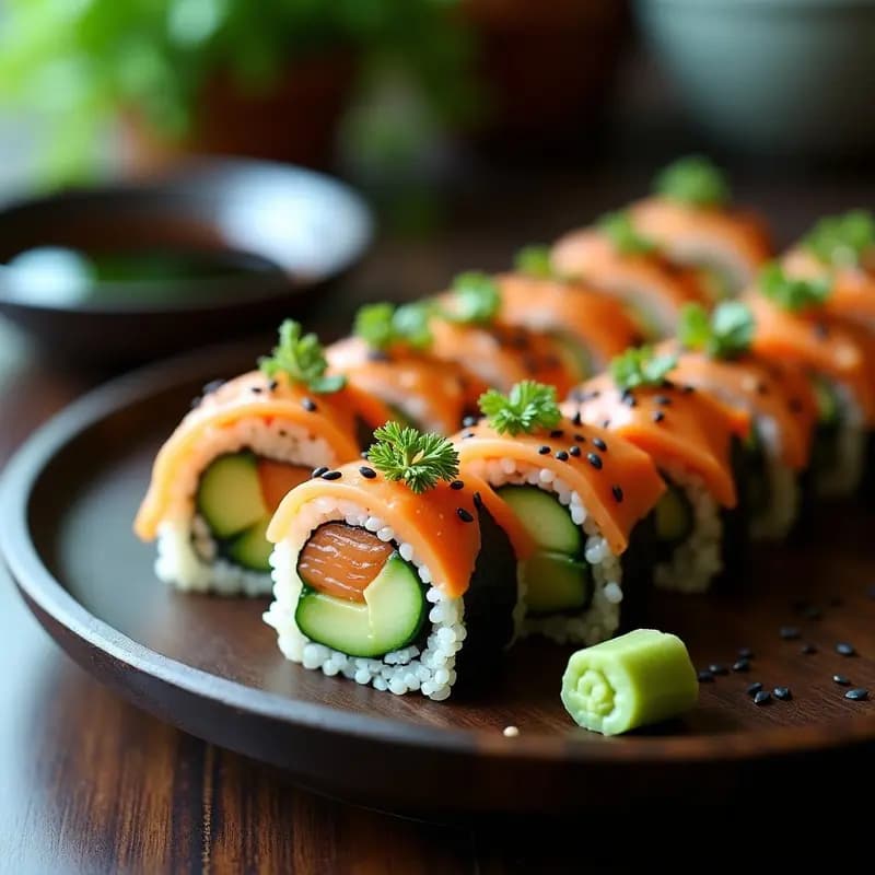 Sushi de Quinoa y Salmón Ahumado: Receta Japonesa Vegana y Sin Gluten en Rollos