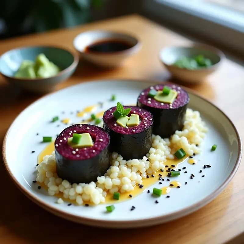 Sushi de Remolacha y Aguacate: Receta Japonesa Crudivegana con Arroz de Coliflor