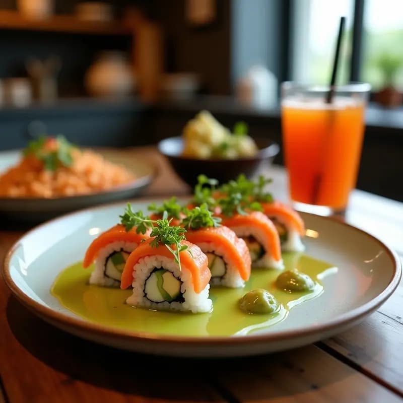 Sushi de Remolacha y Aguacate con Salsa de Soja Baja en Sodio: Roll Vegano Sin Pescado