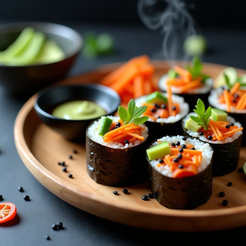 Sushi de Remolacha y Aguacate: Rollos Veganos Sin Arroz con Toque Japonés