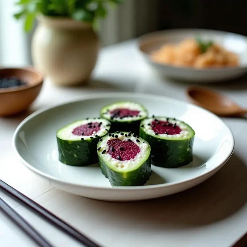Sushi de Remolacha y Queso de Anacardos: Receta Japonesa Crudivegana Sin Algas en 10 Minutos