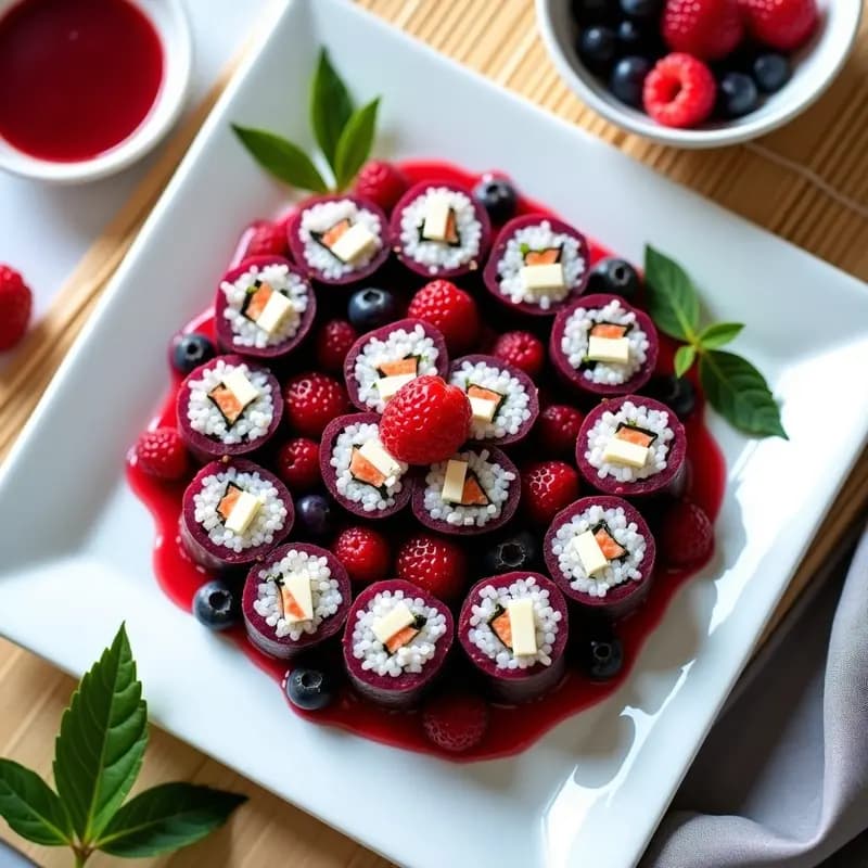 Sushi de Remolacha y Queso Crema con Vinagreta de Frutos Rojos: Receta Viral Sin Pescado