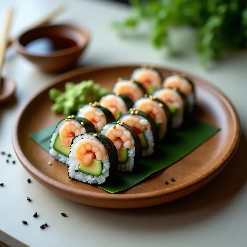 Sushi Roll de Aguacate y Langostino: Receta Japonesa Sin Arroz con Envoltura de Algas