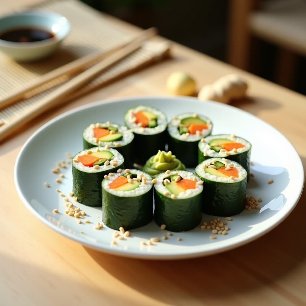 Sushi Rolls de Calabacín y Hummus: Receta Vegana Sin Arroz con Toque Japonés