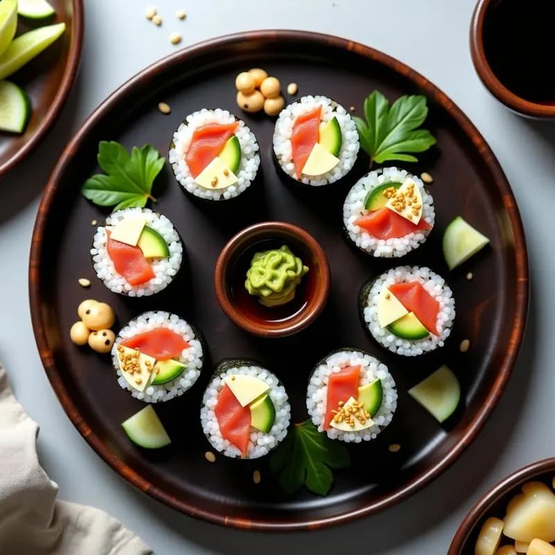 Sushi Rolls de Salmón y Aguacate: Receta Japonesa en Casa con Arroz Vinagrado